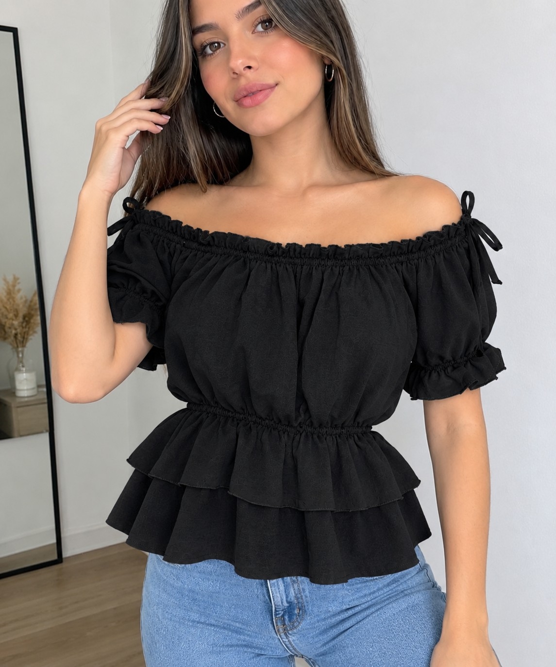 Blusa Off Shoulder con Volados - Imagen 2