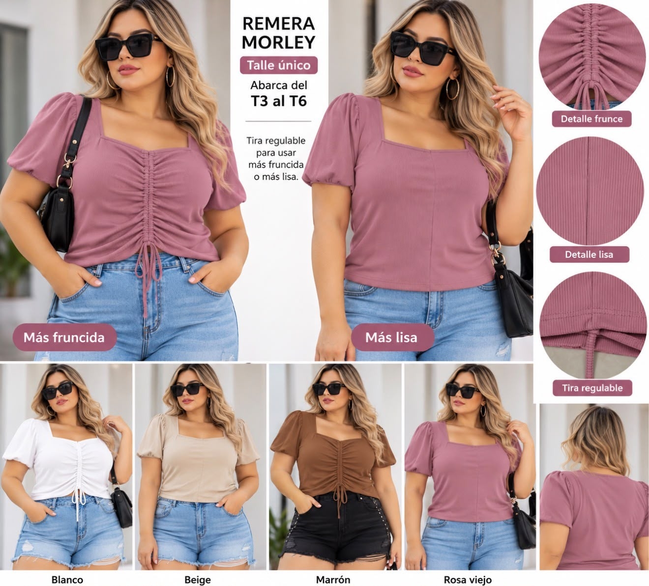 Remeras Morley con Frunce - Imagen 2