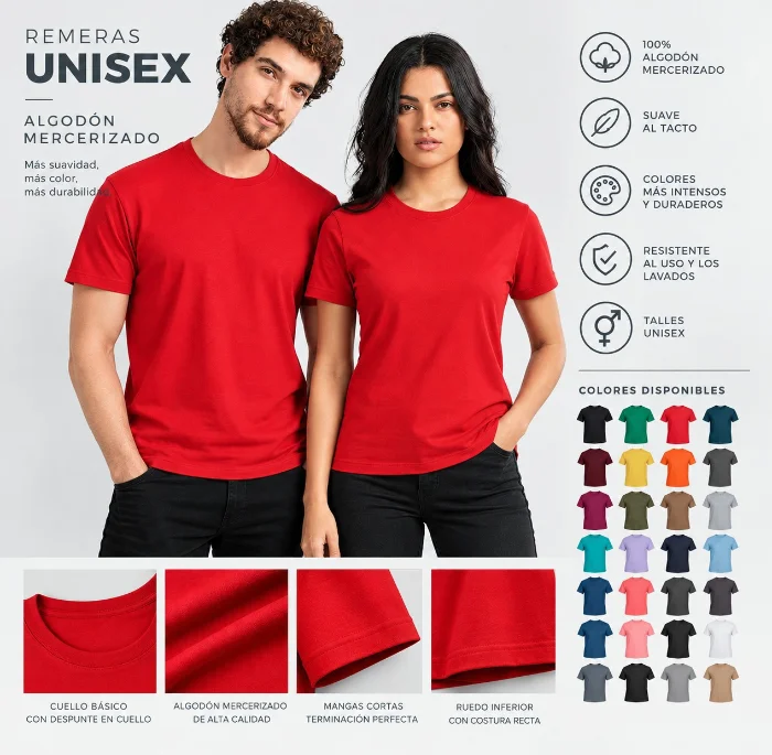 Remeras de Algodon Mercerizado