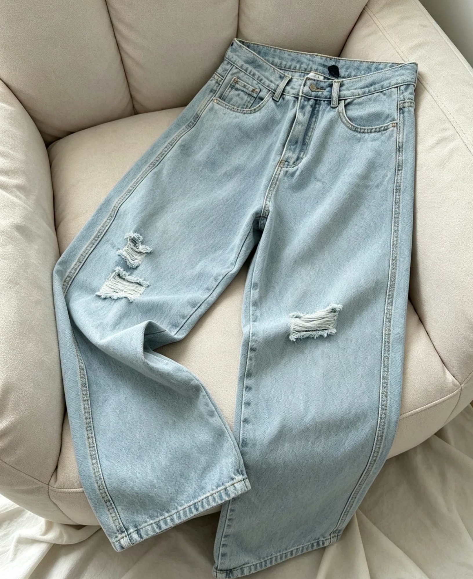 Pantalón Wide con Rotura - Imagen 2
