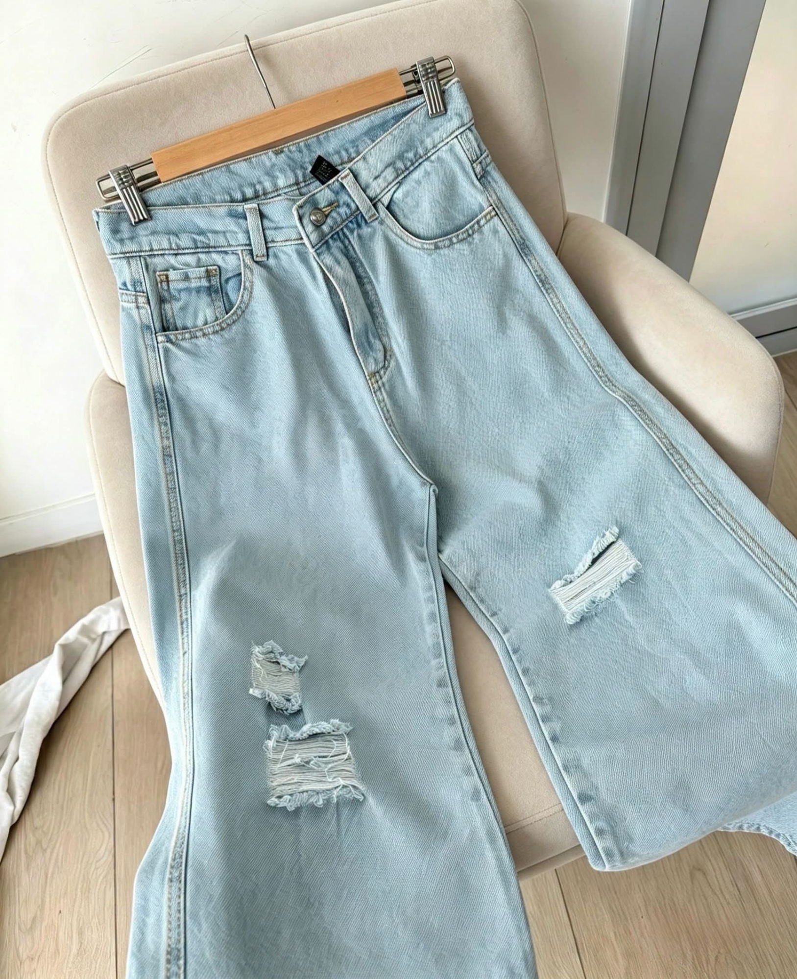 Pantalón Wide con Rotura - Imagen 3
