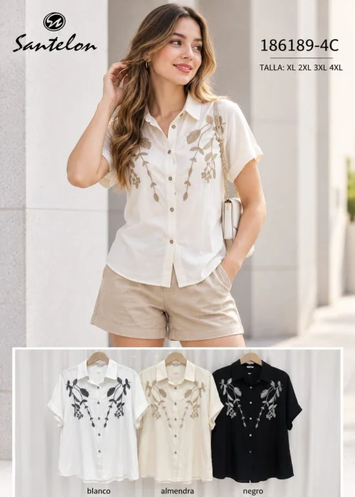 Camisa Mujer Manga Corta Importada