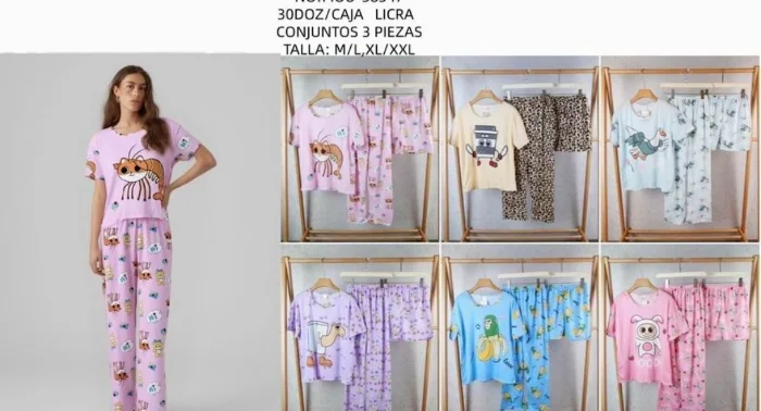 Pijamas 3 Piezas por Docena
