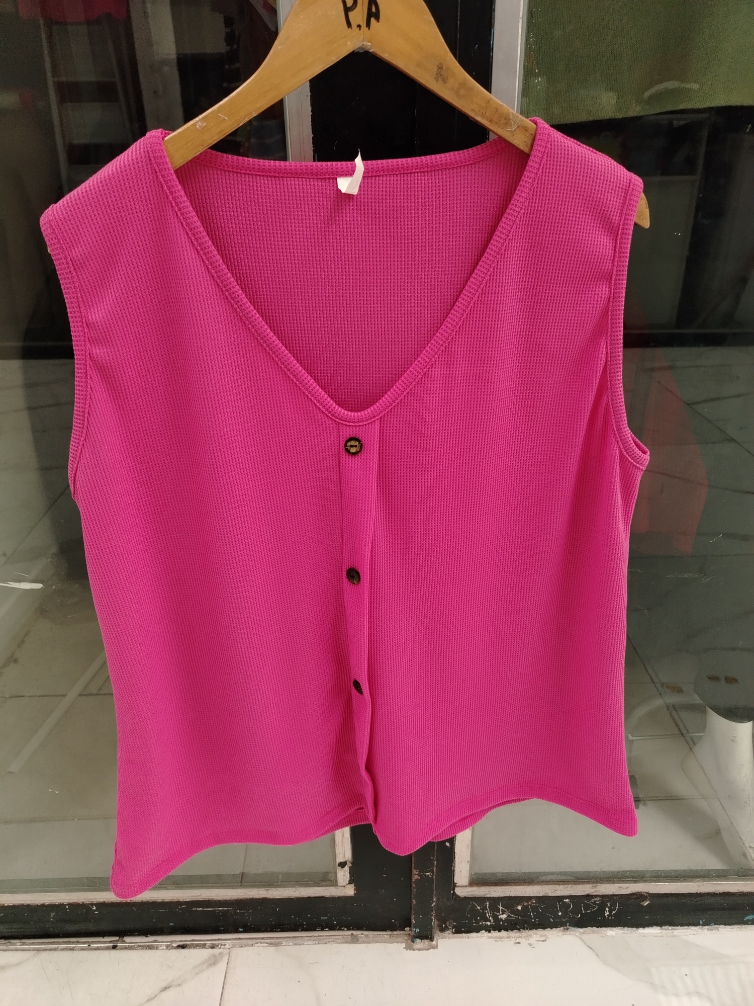 Musculosa Waffle Botón - Imagen 3