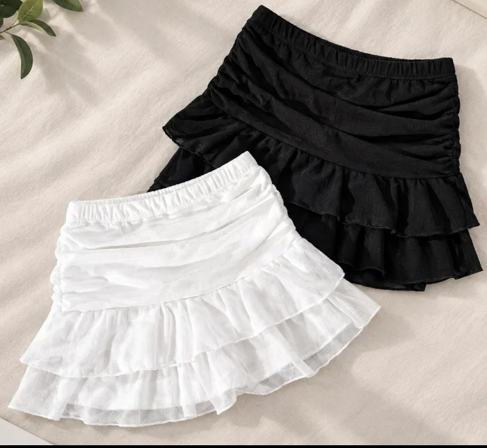 Short Pollera de Tul con Frunce en los Costados