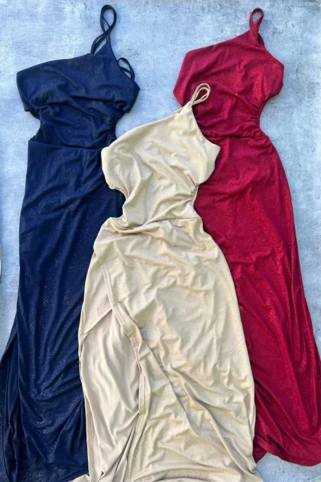 Vestido Largo Glitier Medio Hombro