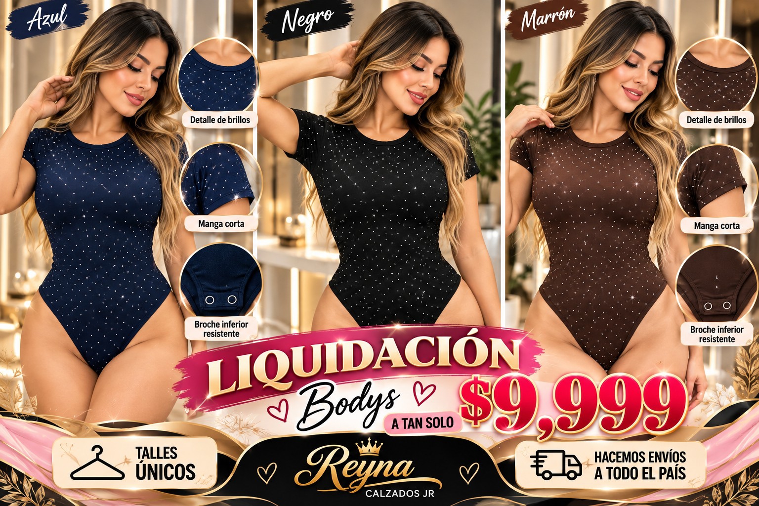 Bodys Nacional con Strass y V - Imagen 4