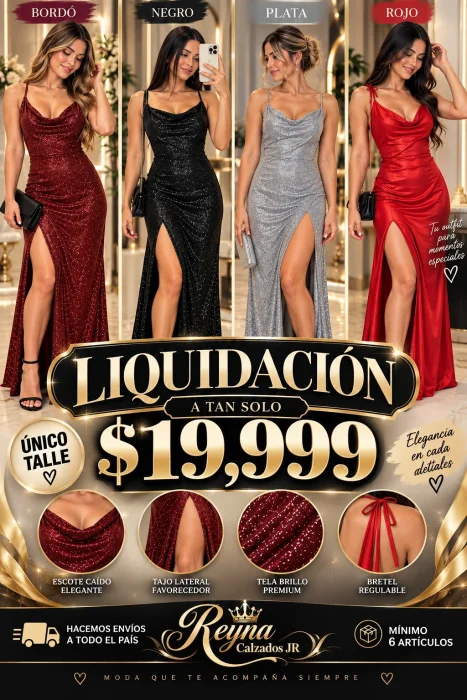 Vestidos Dama con Strass Brillo