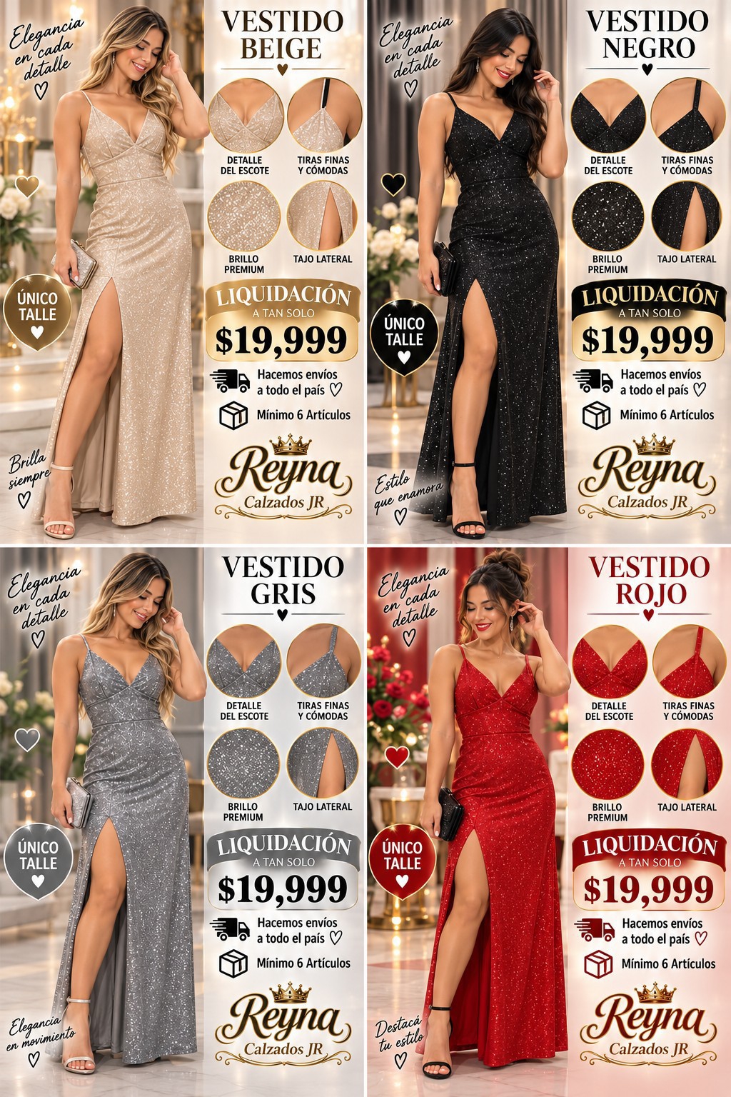 Vestidos Dama con Strass Brillo - Imagen 3