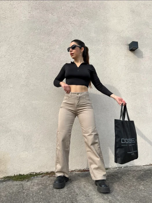 Wide Leg Beige