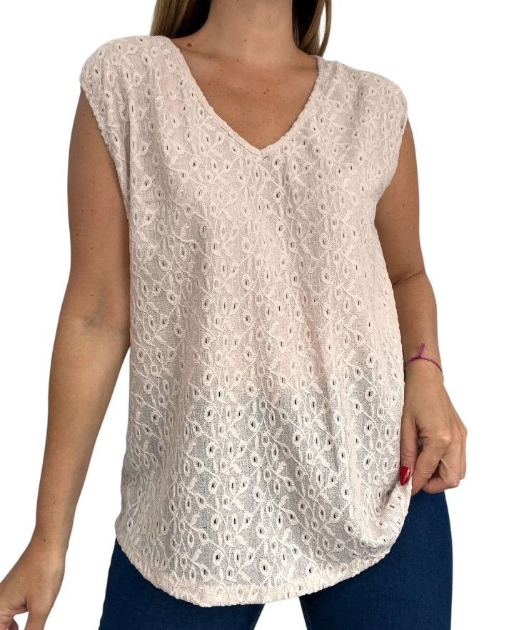 Musculosa Brodery de Punto - Imagen 2