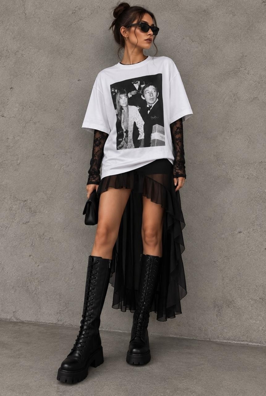 Combo Remera Over + Camiseta Encaje - Imagen 3