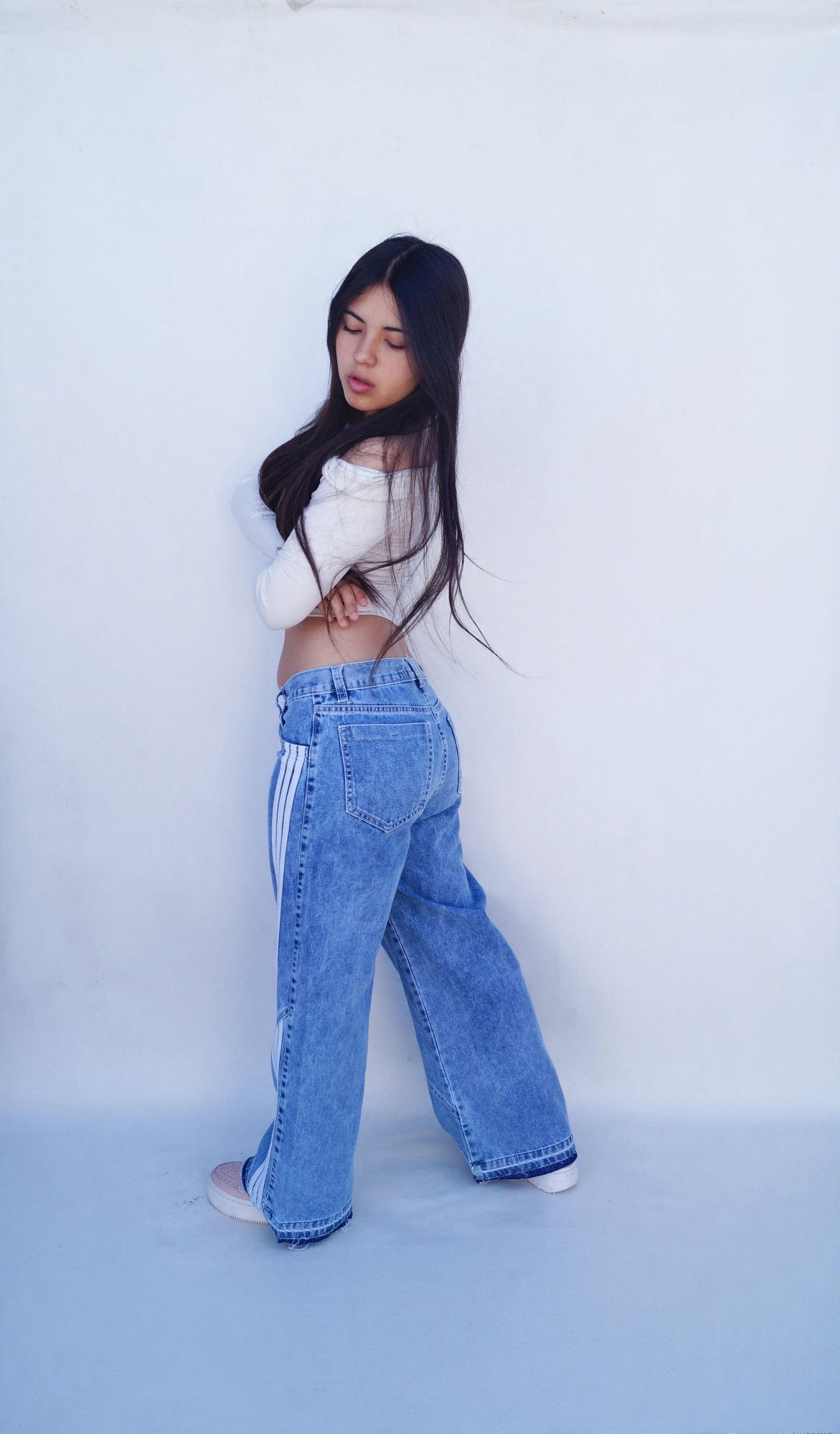 Wid Leg Celeste Líneas Teens - Imagen 4