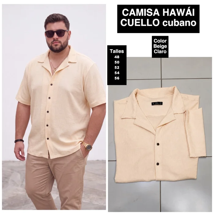 Camisa Hawai Cuello Cubano Talles Especiales