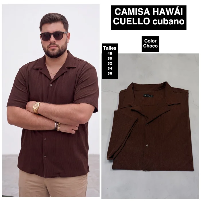 Camisa Hawai Cuello Cubano Talles Especiales
