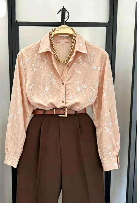 Camisa Bordado ( Beige )