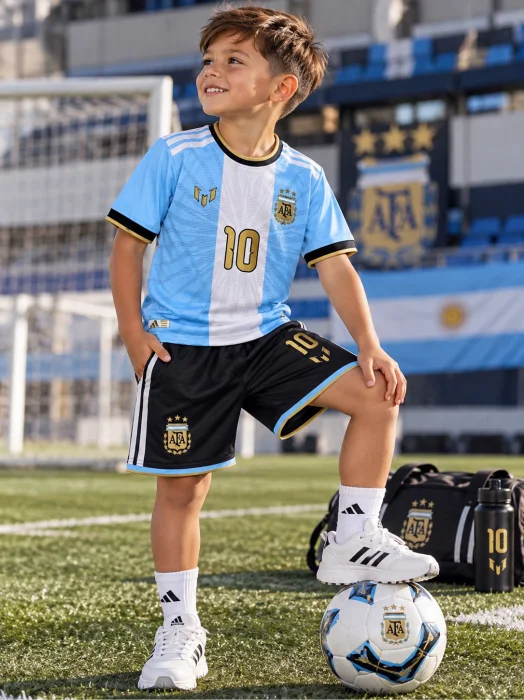  Conjunto la Ultima de Messi Niño   Sublimado Premium
