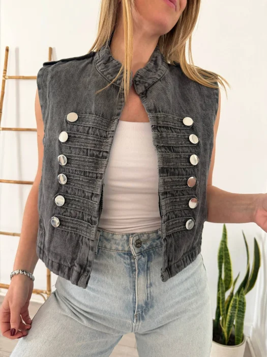 Chaleco Napoleon Gris Jean