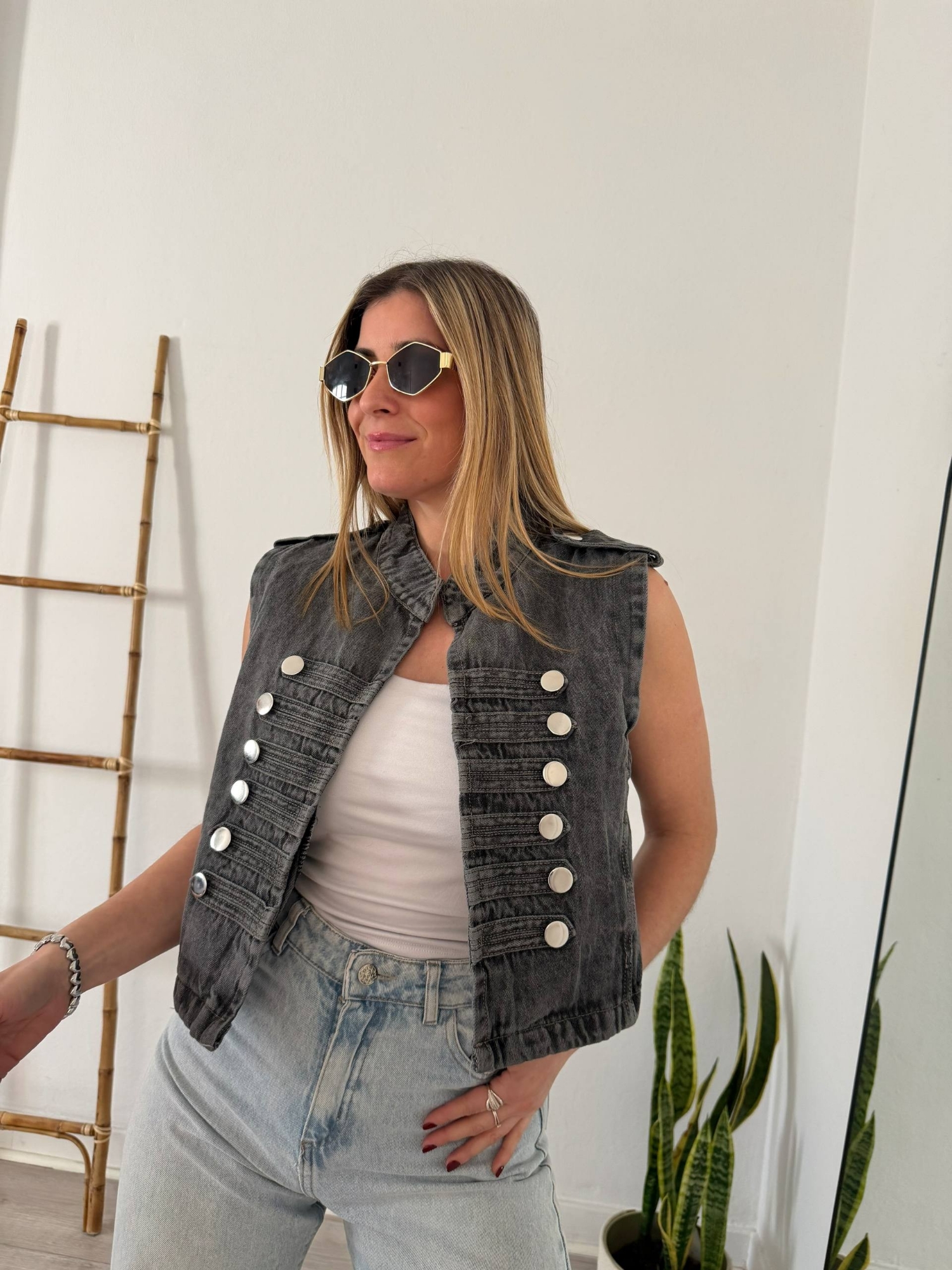 Chaleco Napoleon Gris Jean - Imagen 2