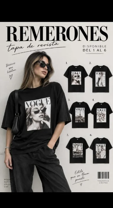 Remerones Estampados Vogue.hasta el Talle 6