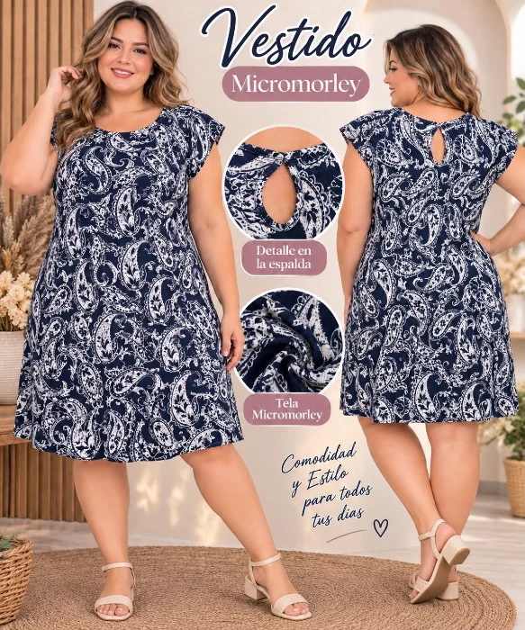 Vestido de Micromorley Viscosa Estampado