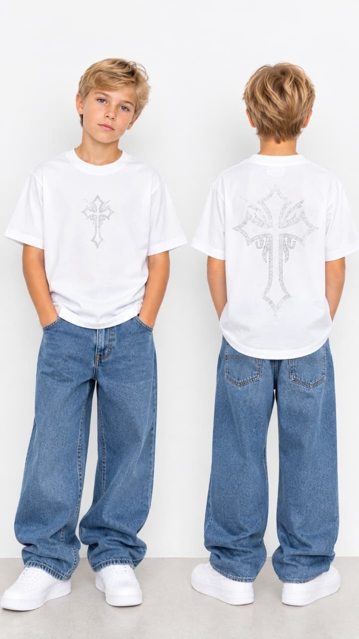 Remera Nene Cruz Strass - Imagen 2