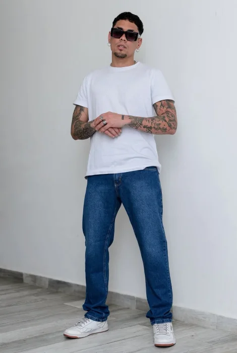 Pantalón Recto Azul