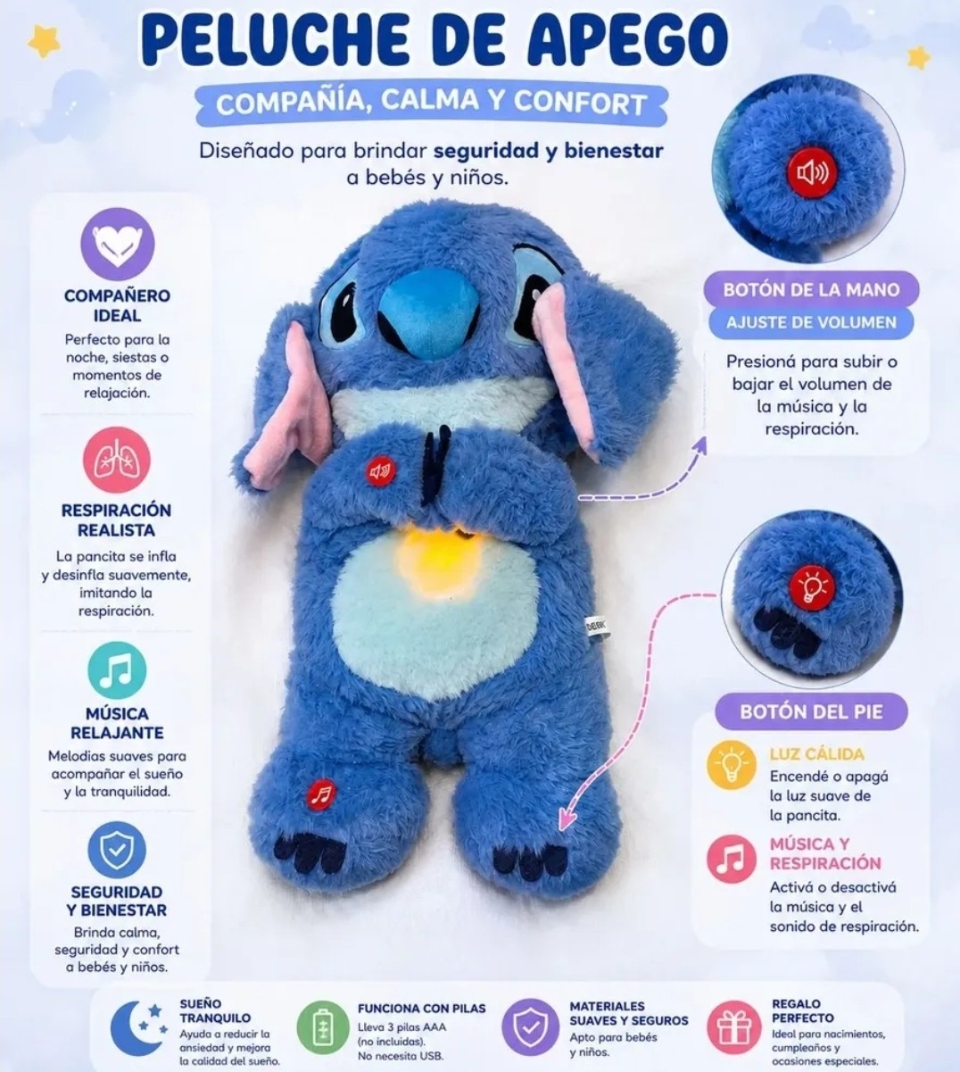 Peluche de Stitch que Respira - Imagen 2
