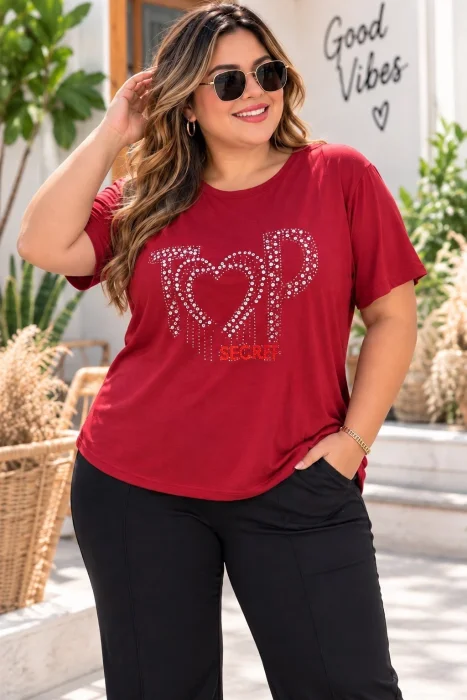 Remera de Modal Viscosa con Strass