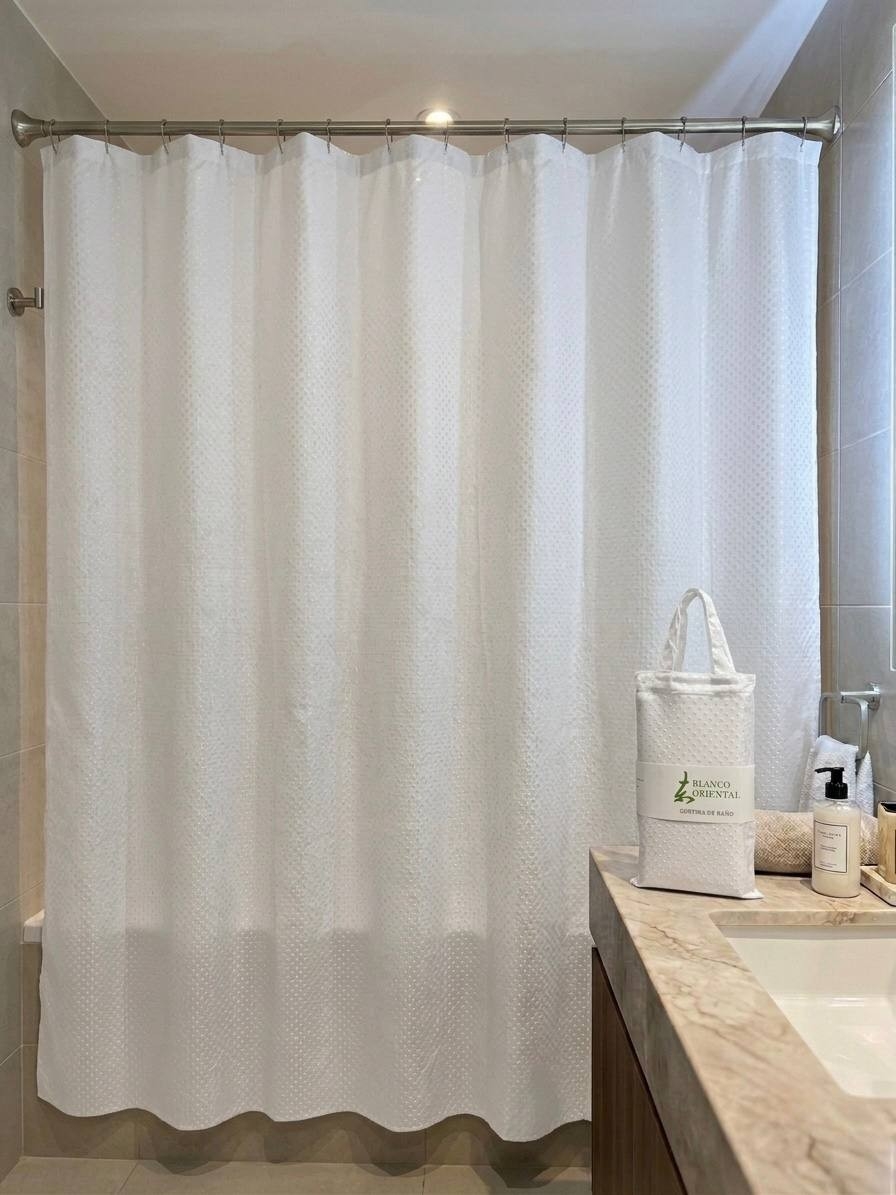 Cortina de Baño Lisa de Diamante - Imagen 2