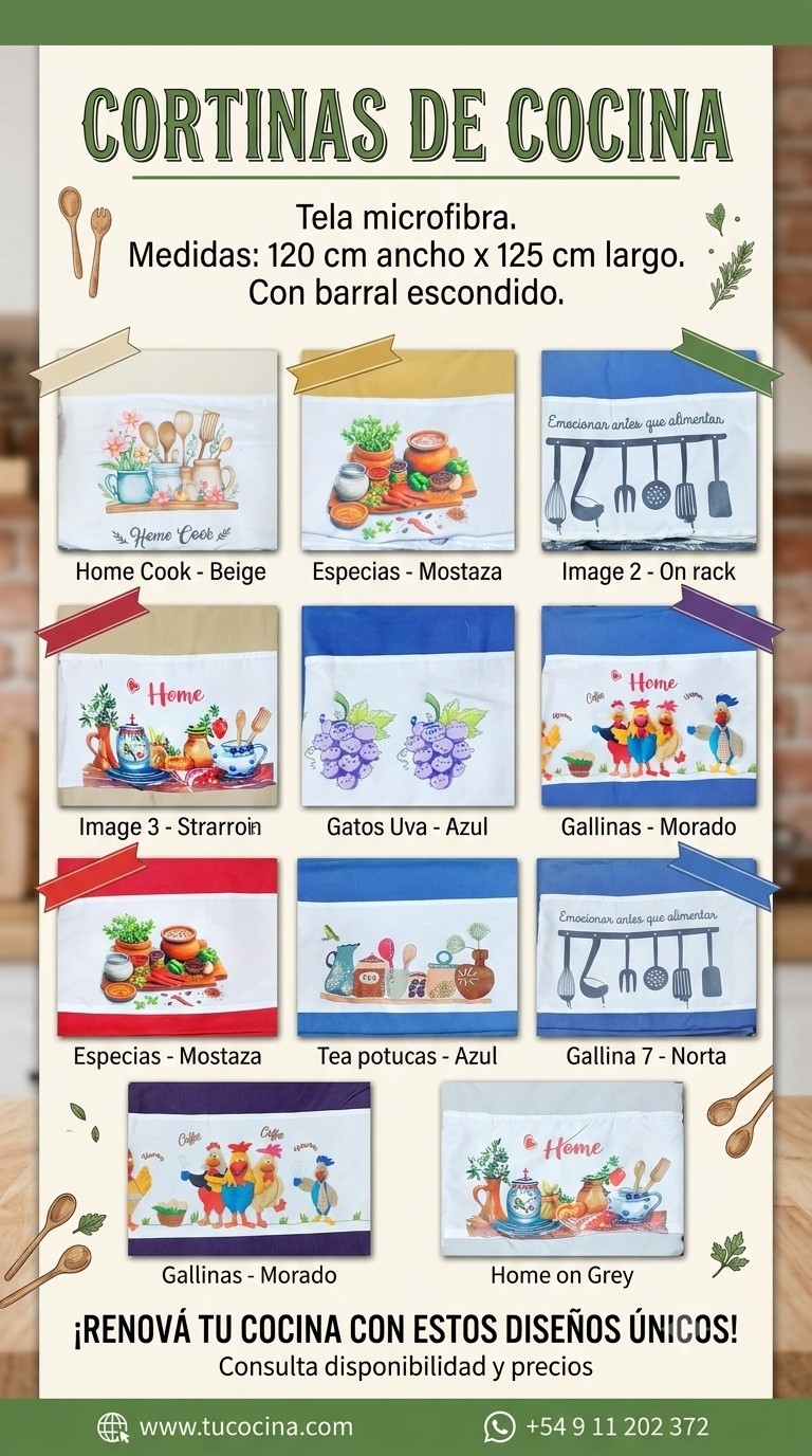 Cortina de Cocina con Faldon - Imagen 2