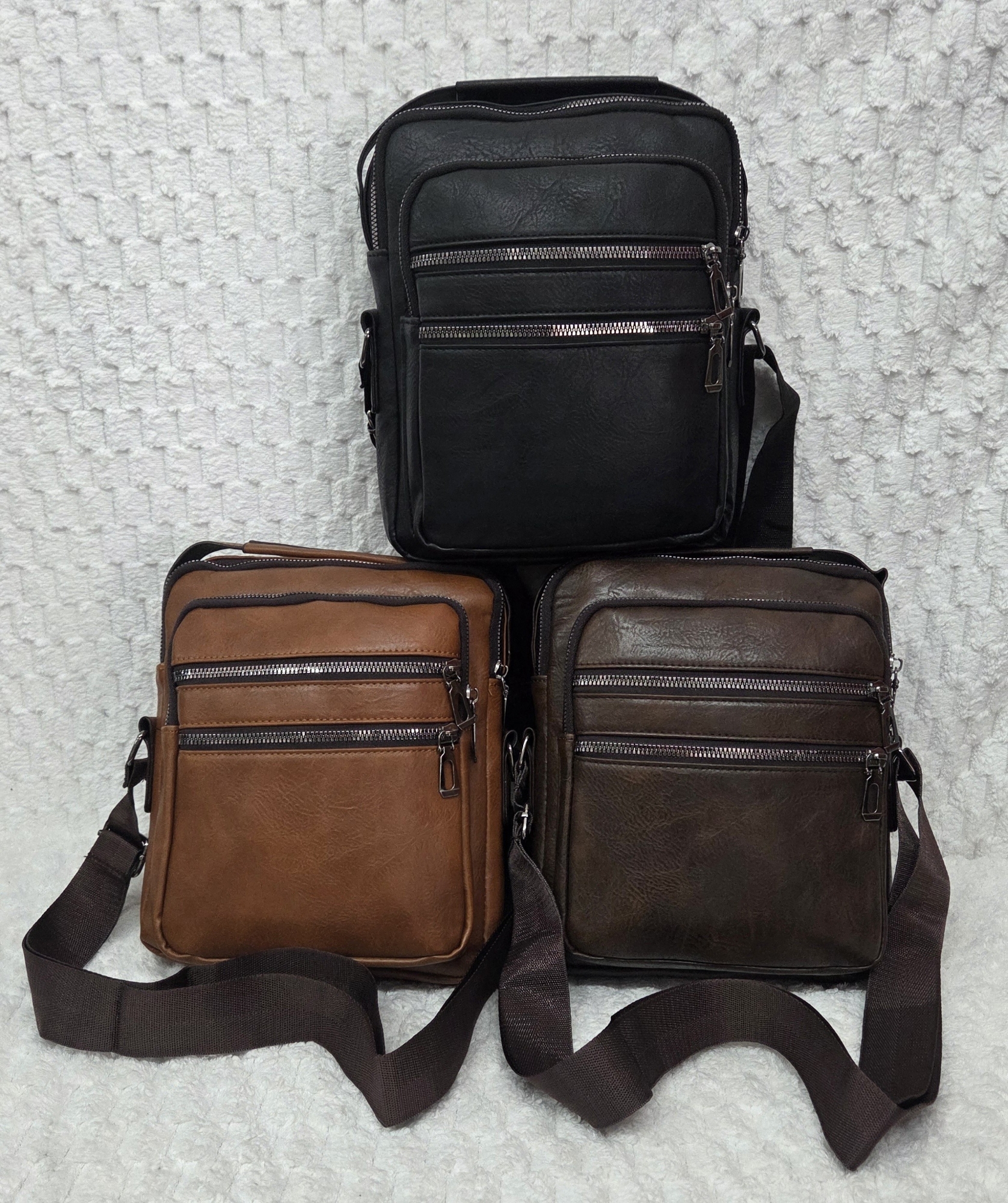 Morral Cruzado de Hombre en Cuero Pu con Tira Regulable - Imagen 1