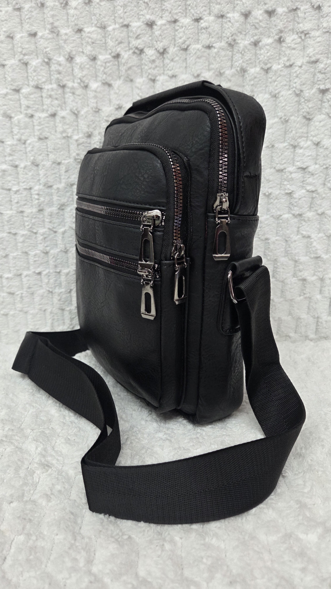Morral Cruzado de Hombre en Cuero Pu con Tira Regulable - Imagen 5