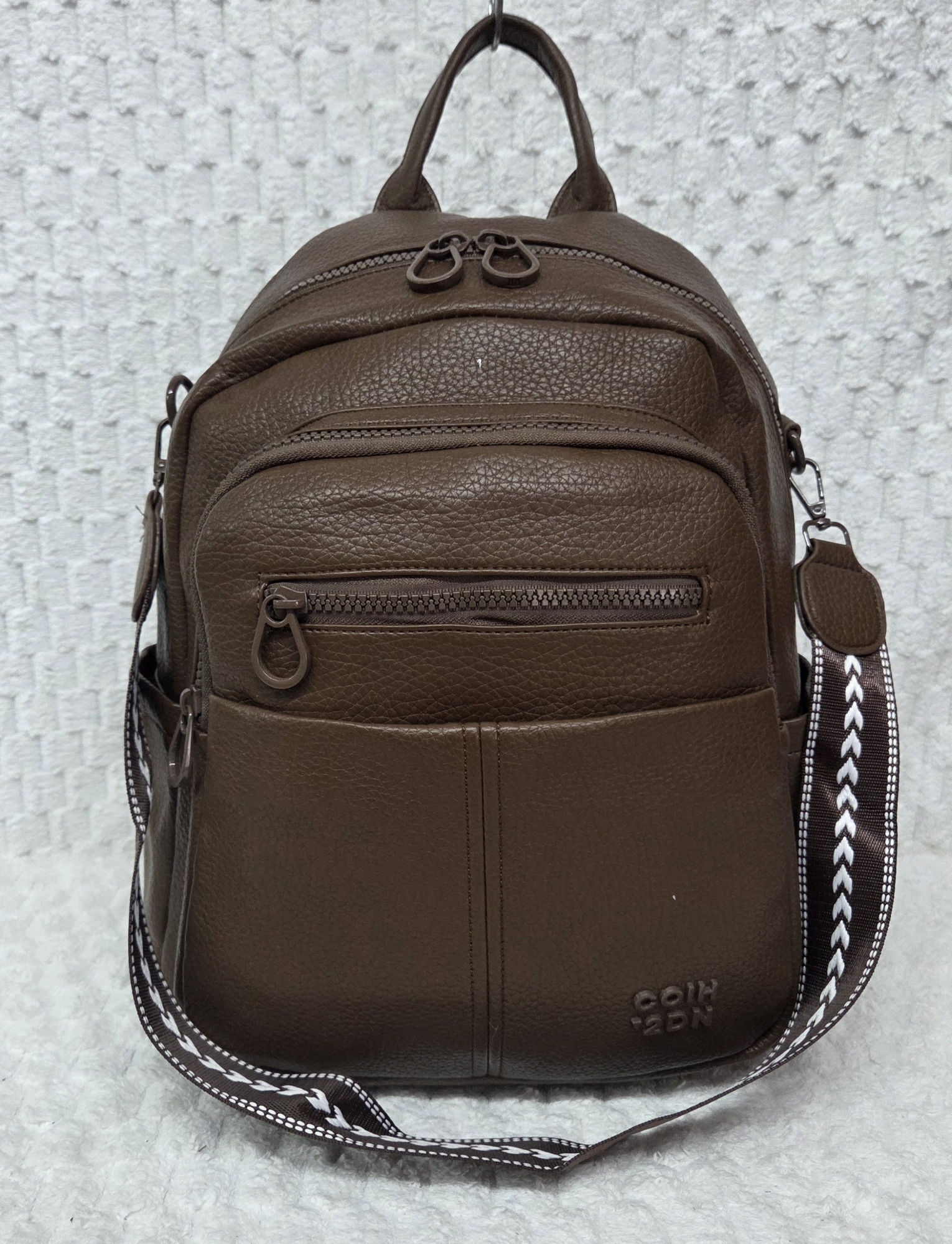 Mochila Morral de Cuero Pu Excelente Calidad con Tira Desmontable - Imagen 4