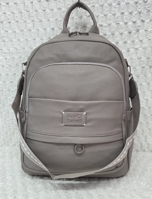 Mochila Morral de Cuero Pu Excelente Calidad con Tira Desmontable