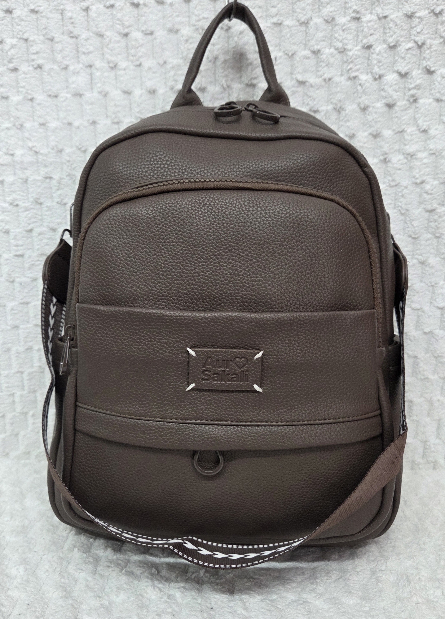 Mochila Morral de Cuero Pu Excelente Calidad con Tira Desmontable - Imagen 4