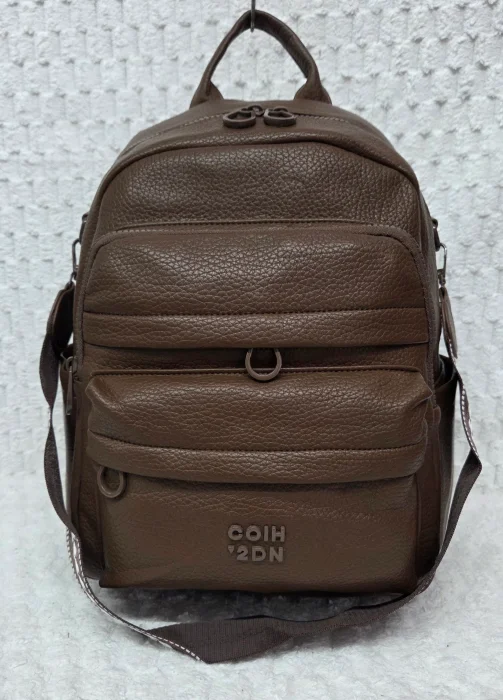 Mochila Morral de Cuero Pu Excelente Calidad con Tira Desmontable
