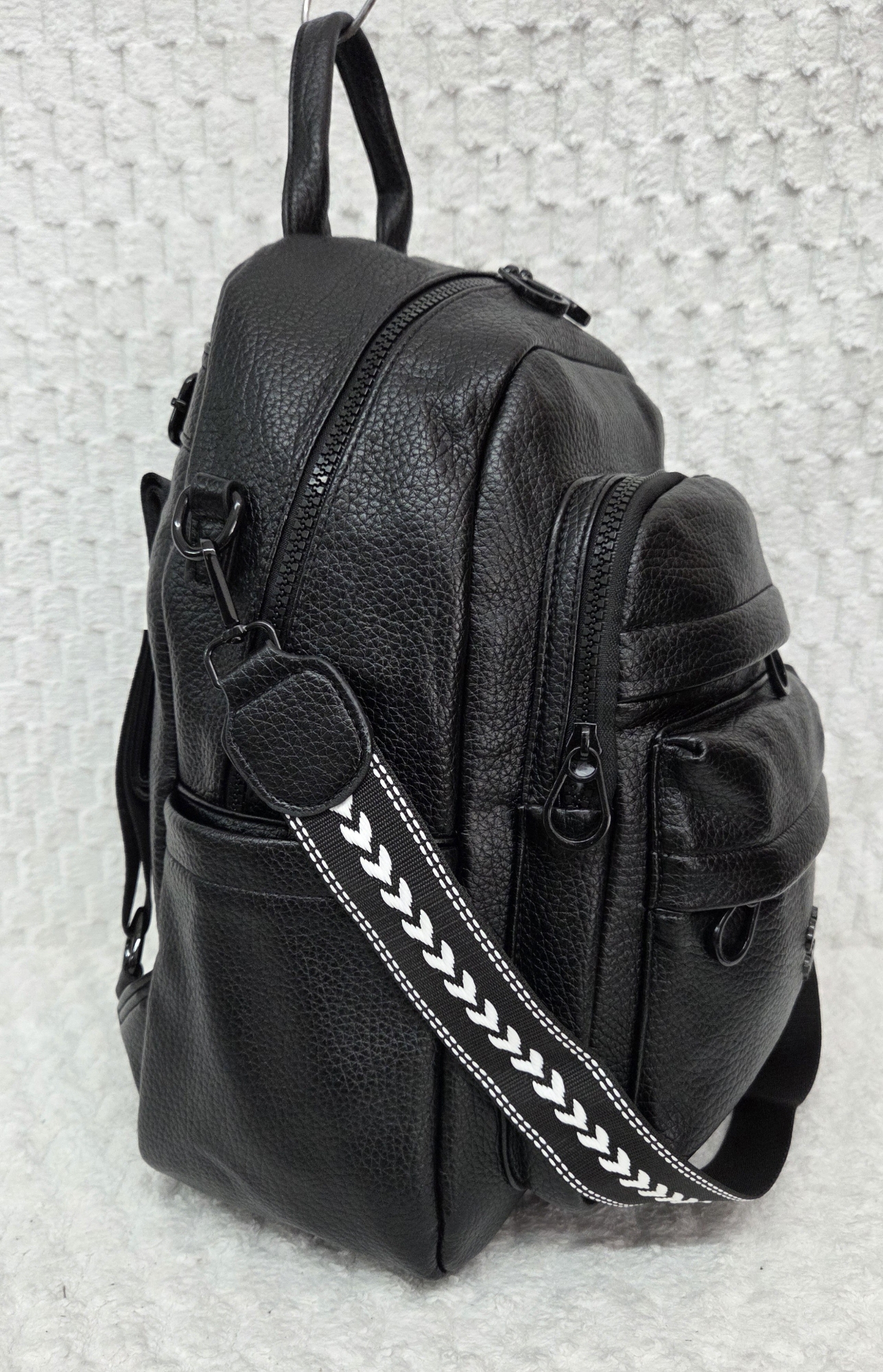 Mochila Morral de Cuero Pu Excelente Calidad con Tira Desmontable - Imagen 7
