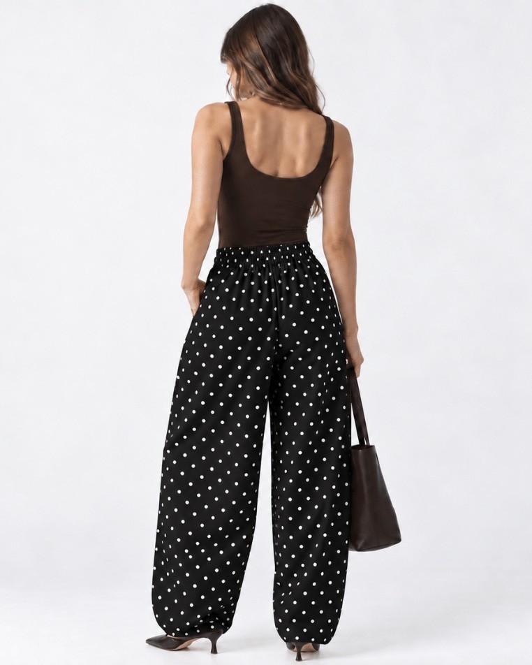 Baggy Lunares Tela Lino 100% - Imagen 2