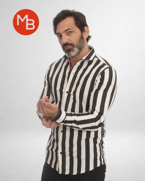 Camisa Elastizada Raya Ancha