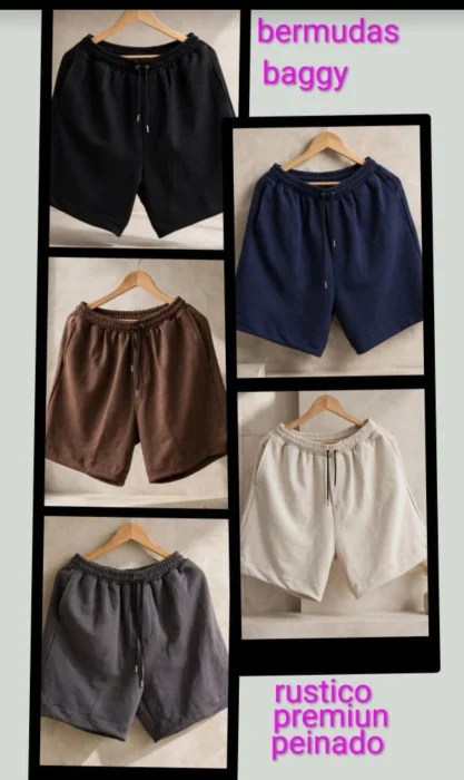 Bermudas Baggy de Rústico Peinado