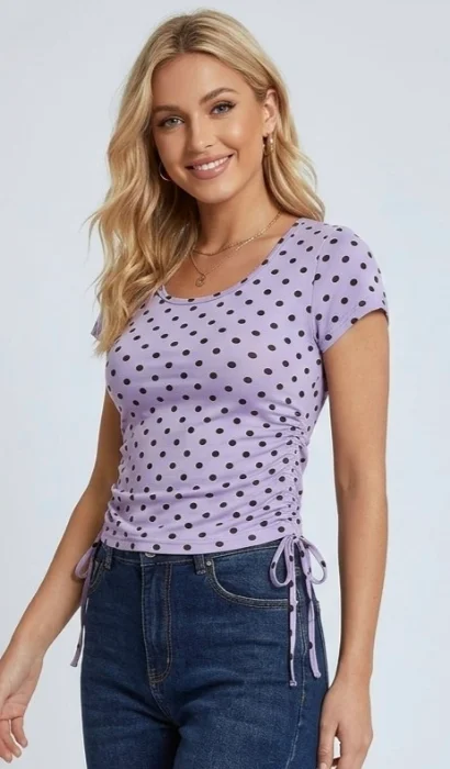 Remera Lunares de Modal Viscosa
