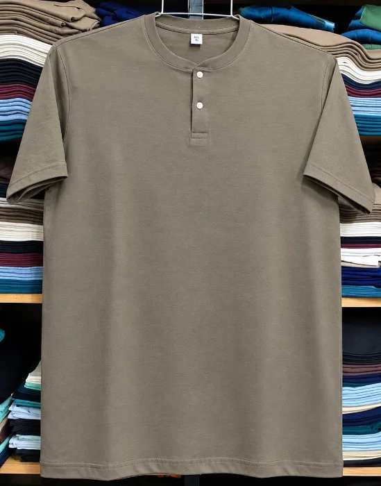 Remera con Botón, Talle Especial