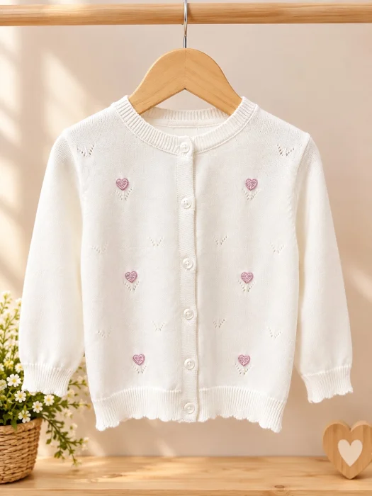 Cardigan con Aplique Corazón