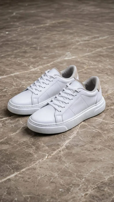 Zapatillas Cuero Vacuno Base de Eva Cocidas con Detalles en Gamuza.