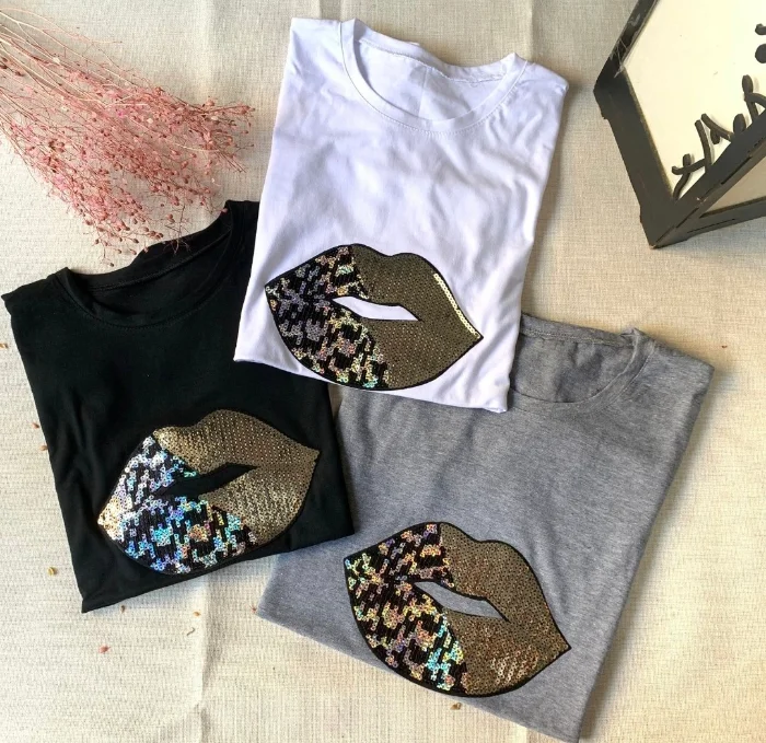 Remera Dama Aplique Premiun