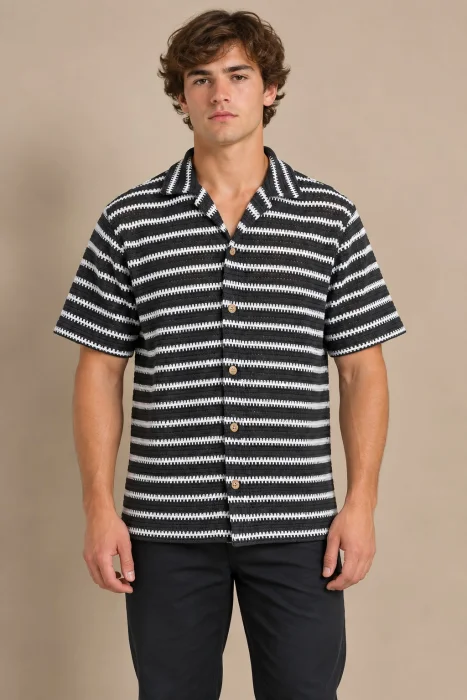 Camisa Crochet Tejido Rayado