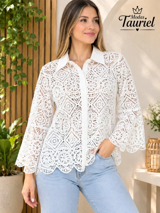 Camisa Tejido Manga Oxford