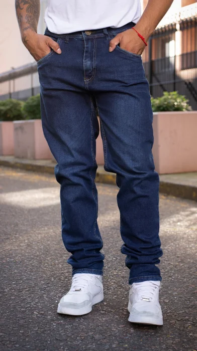Pantalón Jeans Corte Clasico Elastizado