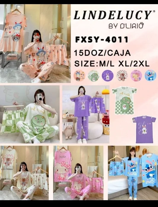 Pijama de Mujer 4 Piezas